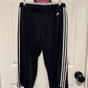 Adidas Women's Black Joggers with White Stripes